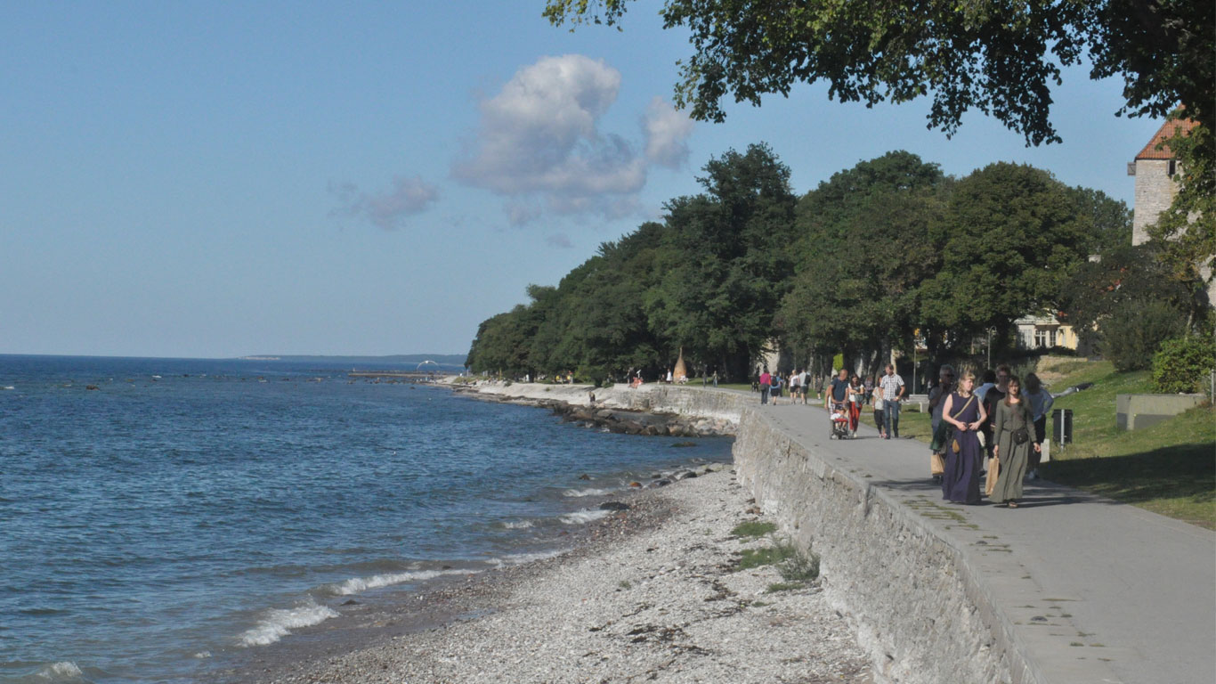 Strandpromenaden i Visby under medeltidsveckan